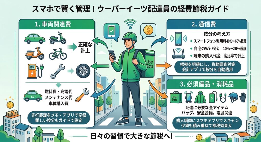 ウーバーイーツの経費をスマホで賢く管理する方法