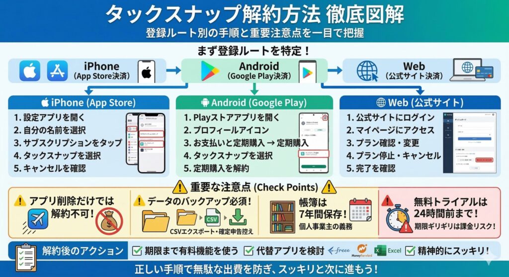 タックスナップの解約前に確認すべき登録ルート